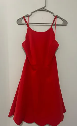 Lulus Red Mini Scalloped Dress thumbnail 2