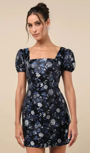 Lulus Black Floral Dress thumbnail 2
