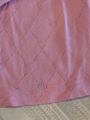 LoveShackFancy Natine Cardigan Pink Size Small Lace Trim Button Front thumbnail 2