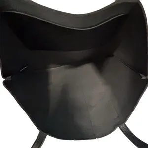 Vince Camuto Women's Black & Gray‎ Stripe Soft Vegan Pebbled Tote Bag thumbnail 3