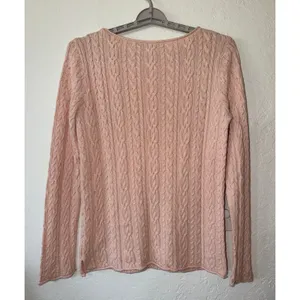 Lauren Ralph Lauren Pink Cable Knit Cotton Boat Neck Sweater Large‎ thumbnail 2