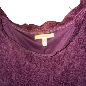 Maroon Floral Lace Sheath Dress Short Sleeve Scalloped Lined Knee Length Medium thumbnail 2