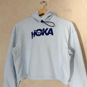 Hoka One One Women’s Pullover Hoodie Sweatshirt Crop Thumbholes in Blue S thumbnail 3