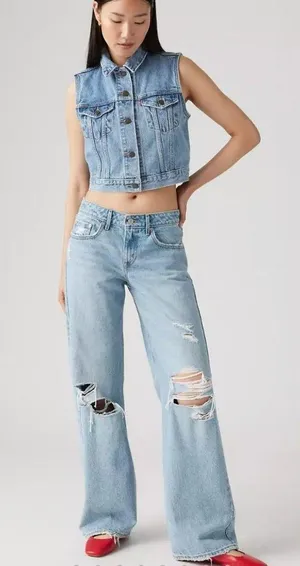 New Levi’s 24x30 Premium Low Loose Women's Jeans Probably OK Light Wash thumbnail 1