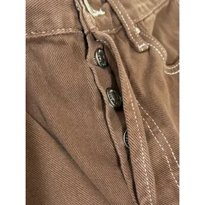 PacSun Brown Dad Jeans High Rise Straight Leg Contrast Stitch Size 25 Button Fly thumbnail 4
