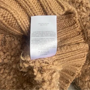 Express Teddy Bear Textured Caramel Brown Mock Turtleneck Sweater XXS thumbnail 3