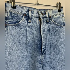 Vintage Wrangler High Waisted Mom Jeans Straight Leg Acid Wash‎ Pleated Size 13 thumbnail 2
