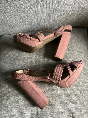 Kaari Blue Mauve Woven Slingback Heels thumbnail 5