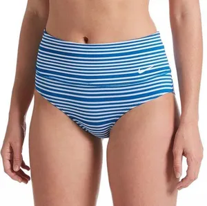 Nike Striped High Waisted Bikini Bottoms, Blue & White Size XL New w/Tag thumbnail 1