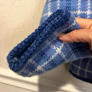 Pendleton Country Sophisticates Wool Blend Blue Plaid Cardigan Sweater size S thumbnail 5