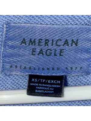 American Eagle Blue Henley Pullover Sweatshirt XS thumbnail 7