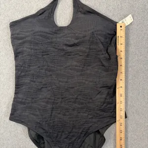 Aerie Women's XL Black Textured Halter One Piece Swimsuit Full Coverage New thumbnail 5