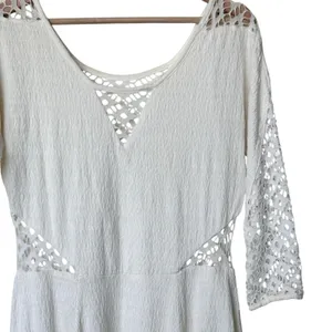 Free People To the Point Dress M White Lace Mini thumbnail 9