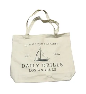 🤍 Daily Drills Sailboat Tote Canvas Bag NIB Cream Oversized Beach Shopper 🤍‎ thumbnail 1