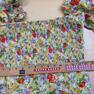ASTR Floral Puff Sleeve Smocked Midi Dress Cottagecore Square Neck Wedding Guest thumbnail 12