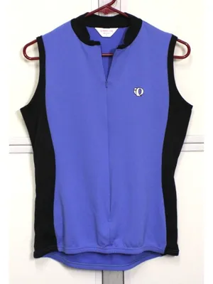 Pearl Izumi Size L Blue Periwinkle Black Sleeveless Cycling Jersey 3 Pocket Back thumbnail 1