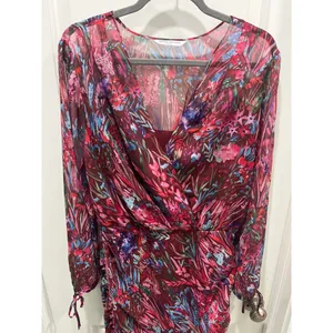 Amanda Uprichard Amani Long Sleeve Mini Dress in Bloom Sz L thumbnail 3