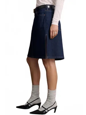 Abercrombie Mid Rise Pencil Denim Skirt Dark Wash NWT Size 25 thumbnail 6