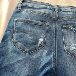 Kancan womens small cut off bermuda denim jean shorts blue distressed casual vac thumbnail 8