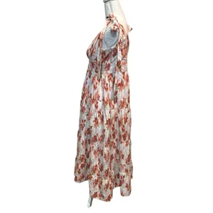 House of Harlow Linen Blend Midi‎ Dress Strap Tie Boho Beachy Resort Medium thumbnail 3