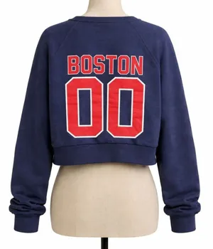 Where I'm From Boston Go Sports Cropped‎ Sweatshirt Navy Blue Medium NWT USA thumbnail 1