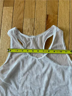 Women's Sheer White Scoop Neck Camisole Tank thumbnail 5