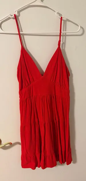 Monteau Red string strap mini dress thumbnail 1