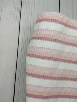 American Eagle Outfitters Pink & White Striped Ribbed Y2K 90's Cami thumbnail 2