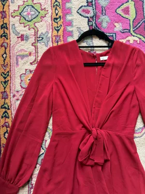 Cotton Candy LA red bow romper thumbnail 2