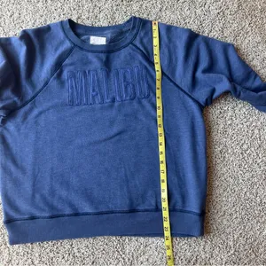 Vintage American Eagle Malibu Sweatshirt Sz Large Denim Blue Fleece R9 thumbnail 9