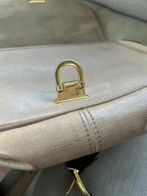 Vintage tan leather Hartmann crossbody bag old money gold tone hardware thumbnail 4