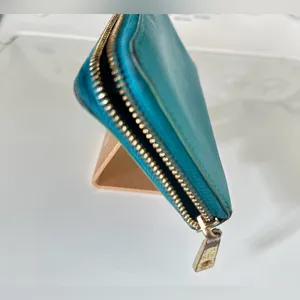 Lauren Ralph Lauren Tate Zip Around Leather Wallet Pick A Color Turquoise thumbnail 3