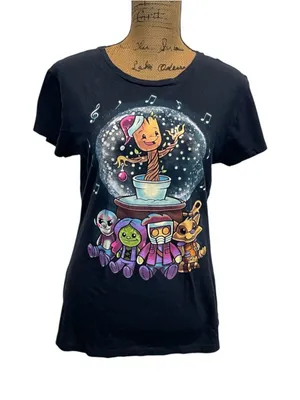 Guardians of the Galaxy Groot Christmas Snow Globe T-Shirt thumbnail 1