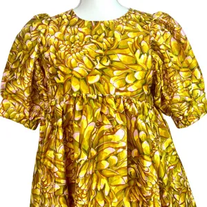 Kika Vargas Mum Floral Puff Sleeve Min Baby Doll Dress XS Vibrant Floral Print thumbnail 4