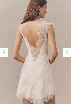 Anthropologie White Satin Bridal Dress thumbnail 2