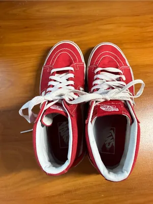Vans Sk8 Classic High Top Sneaker Canvas Red White Skater‎ Streetwear W8 thumbnail 4