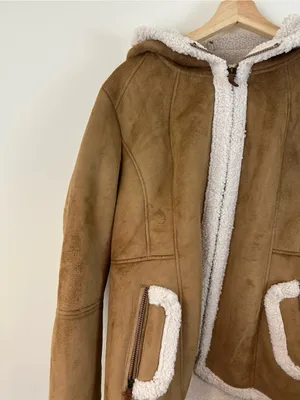 Koolaburra by UGG Hooded Shearling Jacket Tan Brown Size XL NWT thumbnail 4