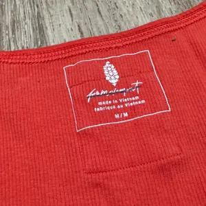 Free People Movement | Women's Red Square Neck Ribbed Crop Tank‎ Top, Size M thumbnail 4