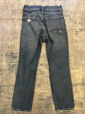 Gap Denim Distressed Button Fly Cheeky Straight High Rise Jeans Size 25 / 0P thumbnail 2