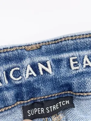 American Eagle Hi-Rise Shortie Size 4 Daisy Embroidered Denim Jean Shorts Cotton thumbnail 6