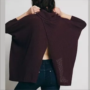 ✨ Free People Beach World Traveler Cowl Neck Open Back Pullover Sweater✨ thumbnail 3