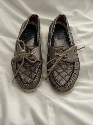 Sperry Metallic Quilted Leather Boat Shoes Size 9 thumbnail 2
