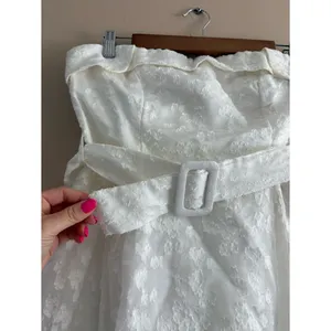 Lulus Enviable Grace White Burnout Strapless Belted Midi Dress Size Large Bridal thumbnail 11