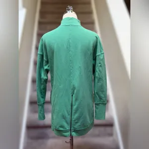 FreePeople Movement Oversized Mock Neck Back Zip Green Longline Sweatshirt Tunic thumbnail 9