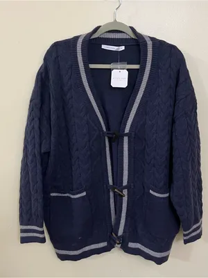 NEW Altar’d State Navy Knit Cardigan Sweater Size Large NWT thumbnail 4