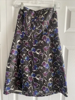 American Eagle Womens 10 Floral Strapless Mini Party Cocktail Dress Floral Event thumbnail 1
