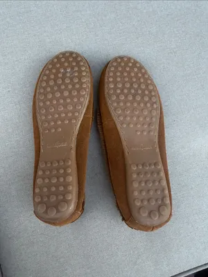 Minnetonka Brown Leather Beaded Moccasin loafers size 6 NEW thumbnail 5