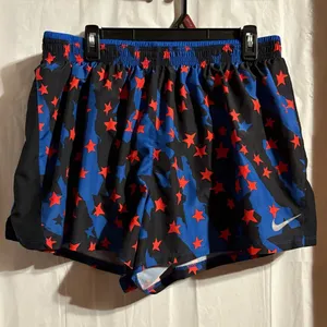 Nike Dri-Fit Shorts Womens Size 1X Red Stars Lined Sportswear Running Activewear thumbnail 1