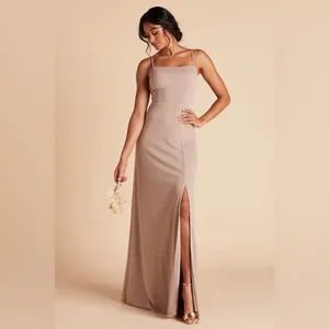 Birdy Grey Benny Dress in Crepe Taupe Bow Back Gown thumbnail 4