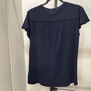 H&M Short Sleeve Blouse, Blue, Size Medium thumbnail 3